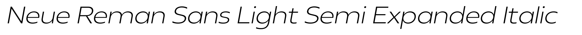 Neue Reman Sans Light Semi Expanded Italic image